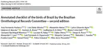 Annotated checklist of the birds of Brazil by the Brazilian Ornithological Records Committee – second edition